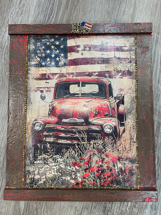 “American Made” Bedazzled Wall Art